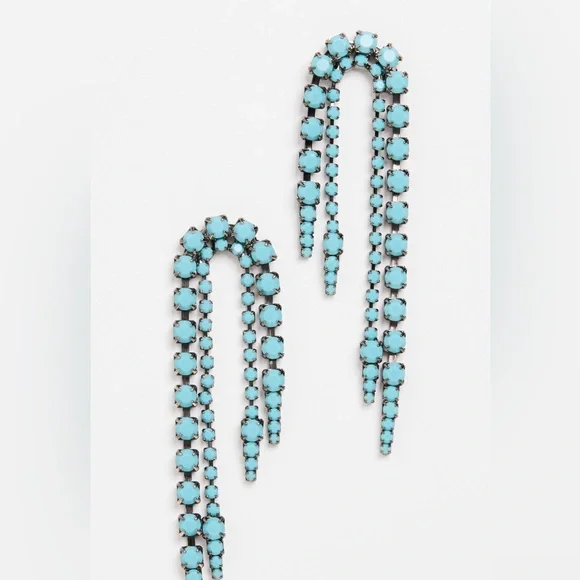 NWT Elizabeth Cole Jayla Earrings in Turquoise. - Picture 2 of 4